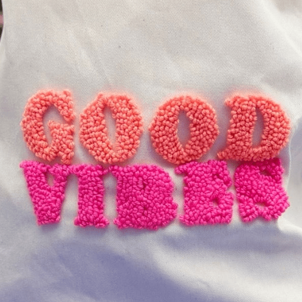 Good Vibes punch needle bag pattern sheet