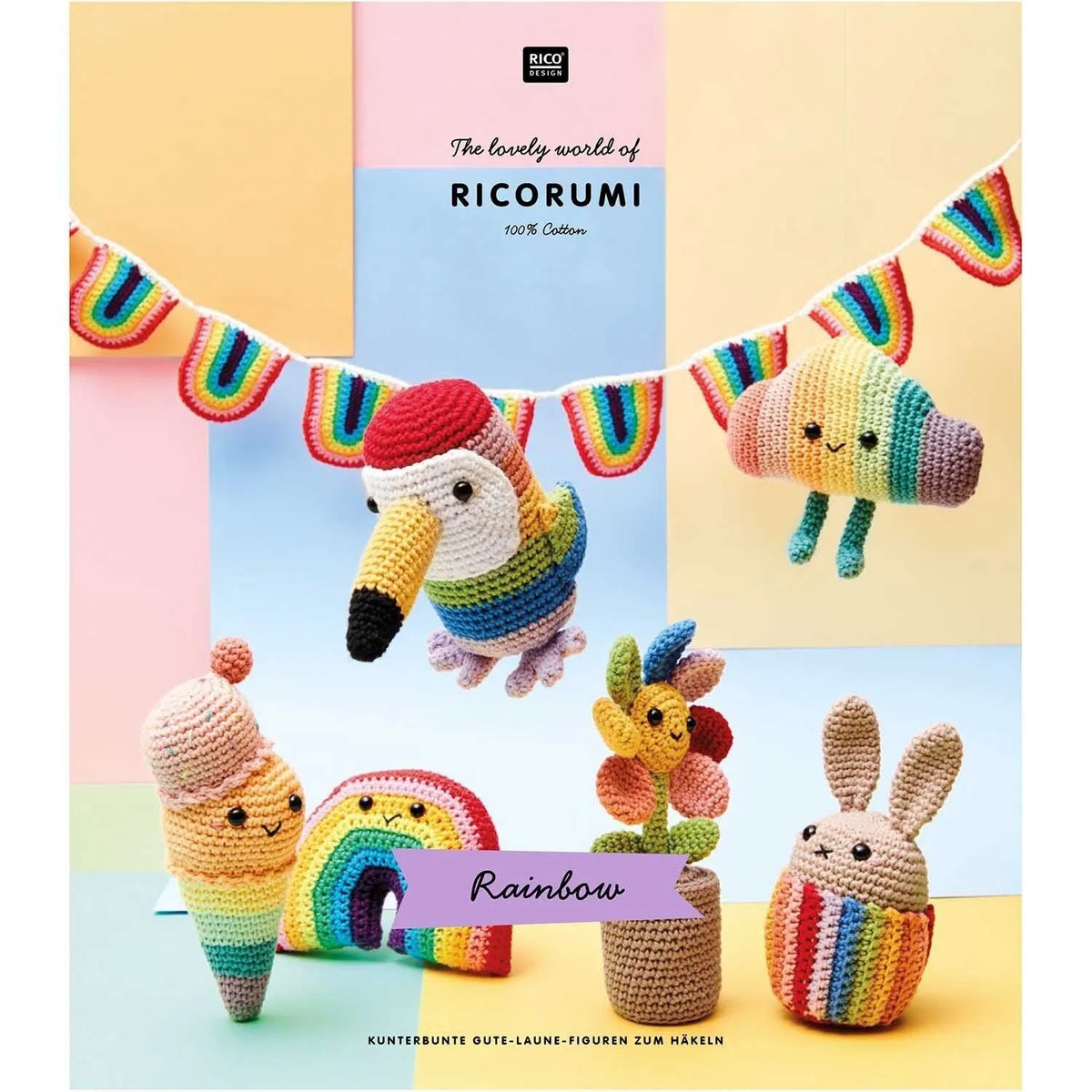 Ricorumi Häkelbuch 'Rainbow' auf Deutsch von Rico Design