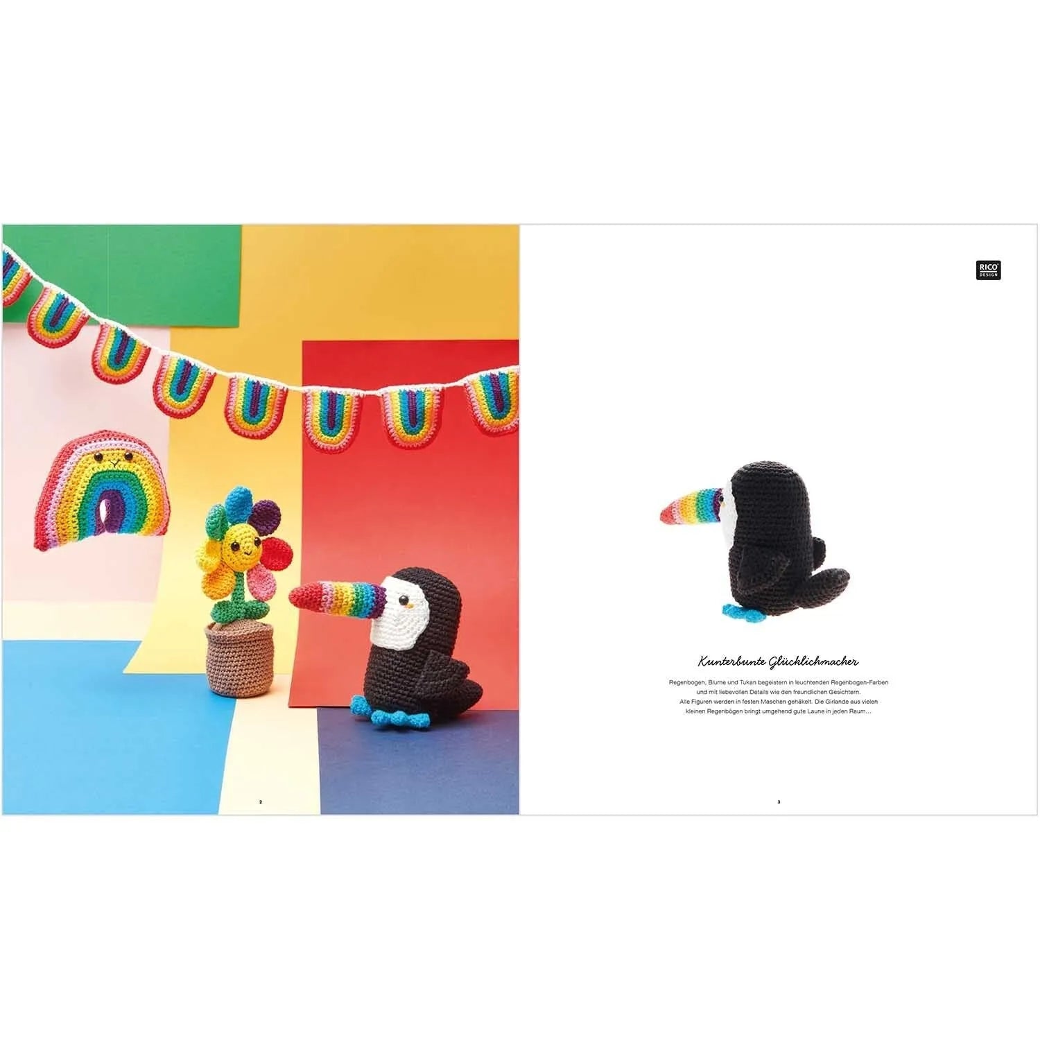 Ricorumi Häkelbuch 'Rainbow' auf Deutsch von Rico Design