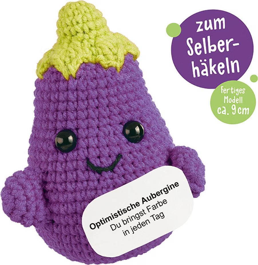 Topp Häkelset, Emotional Support Veggies Aubergine
