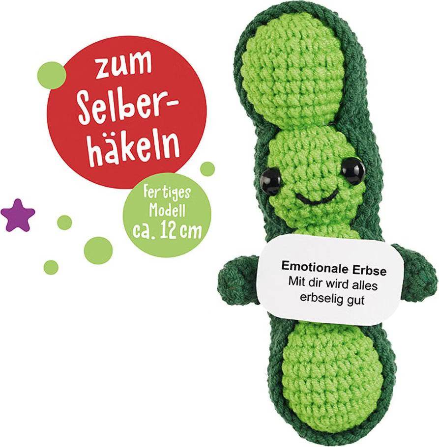 Gehäkelte Erbse aus dem Emotional Support Veggies Set