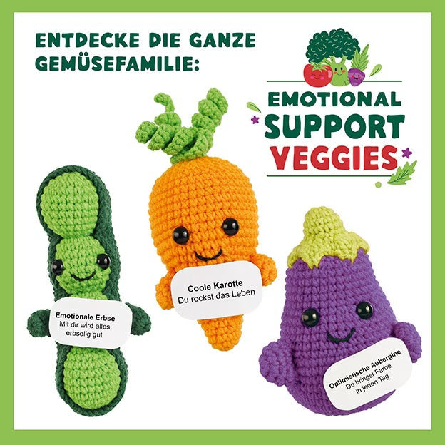 Gehäkelte Erbse Detail mit lächelndem Gesicht