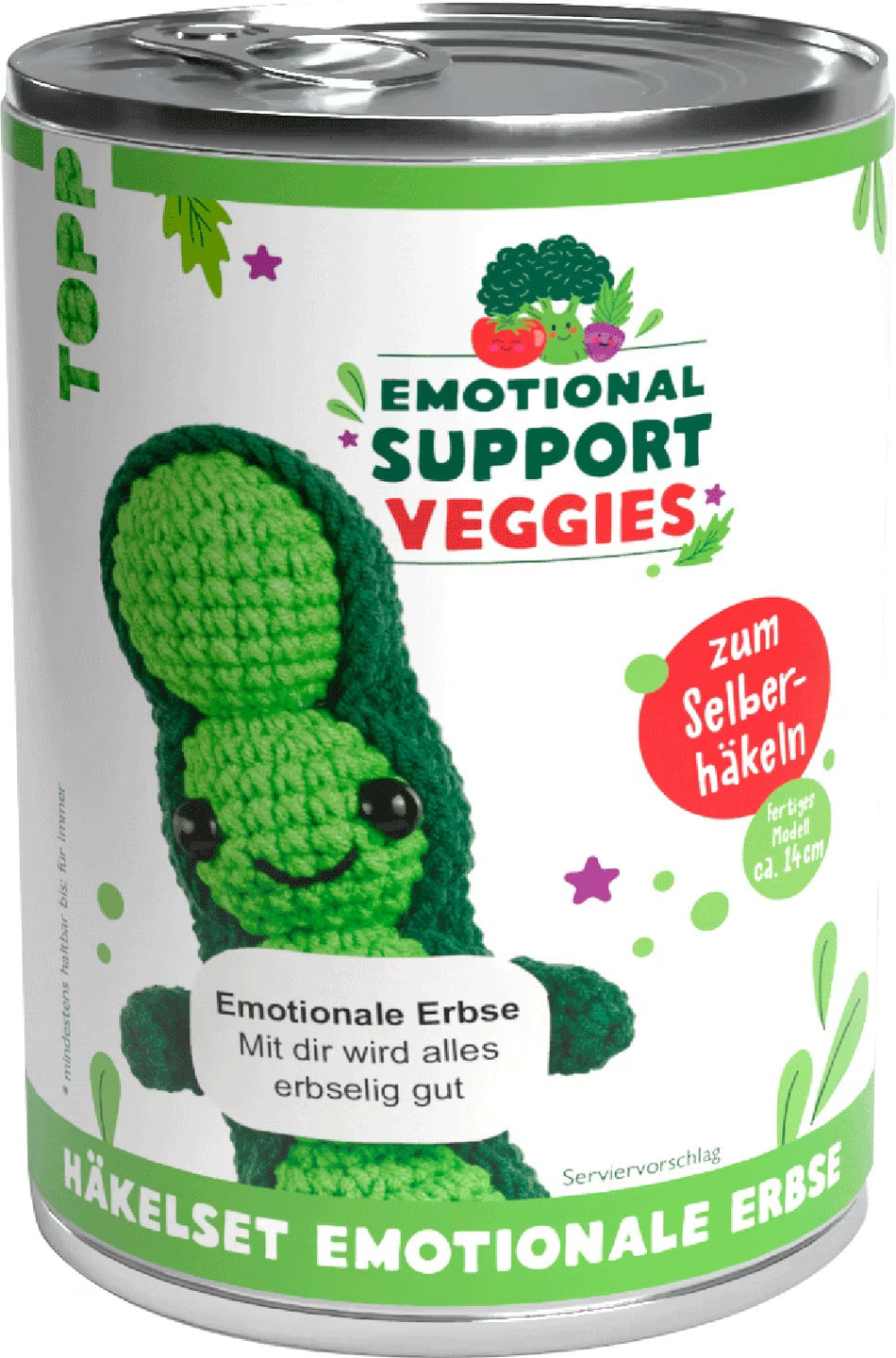 Topp Häkelset, Emotional Support Veggies Erbse