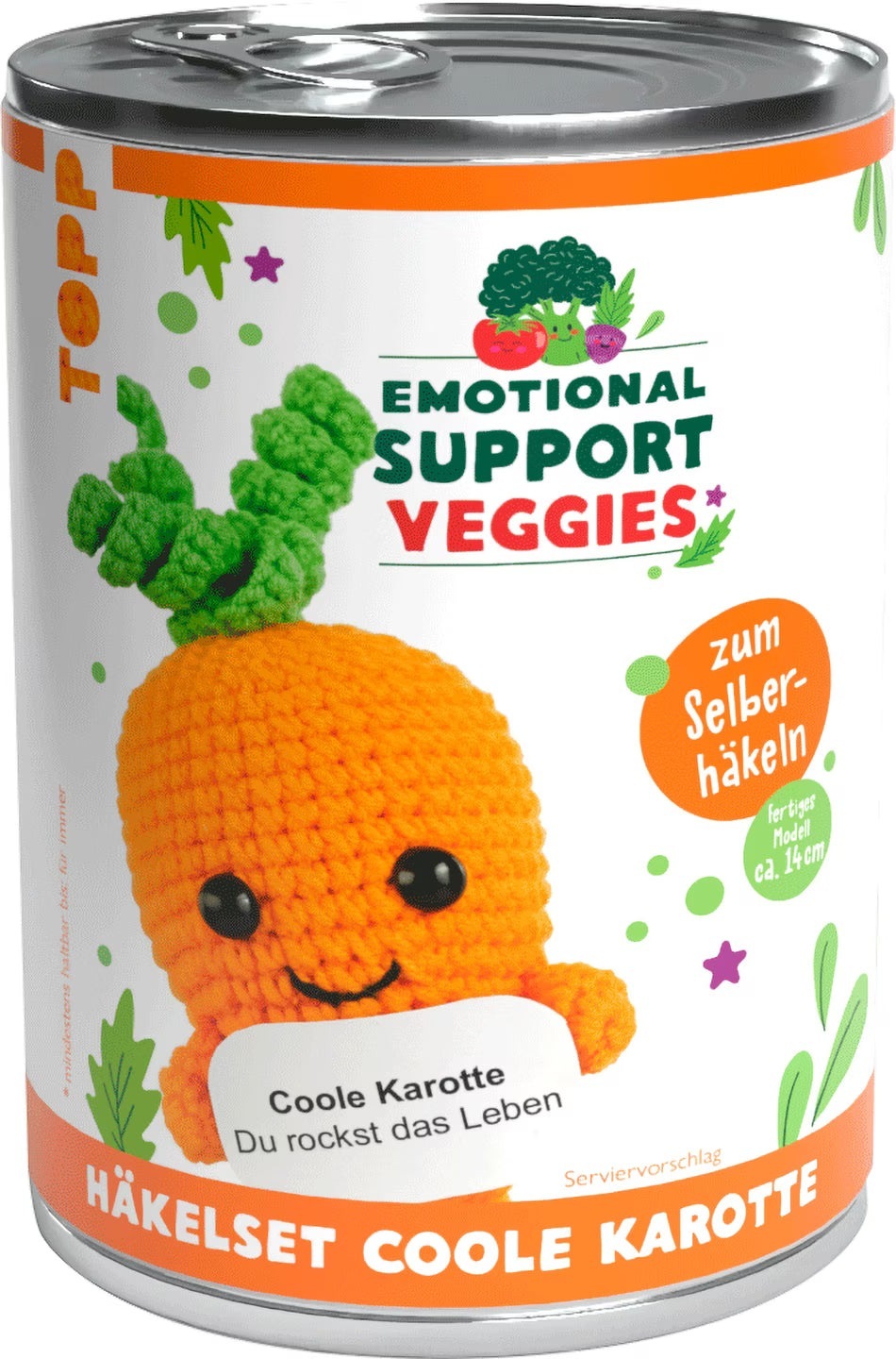 Topp Häkelset, Emotional Support Veggies Karotte