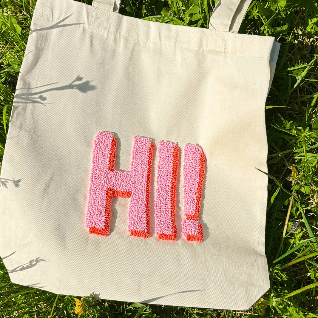 Hi! punch needle bag pattern sheet