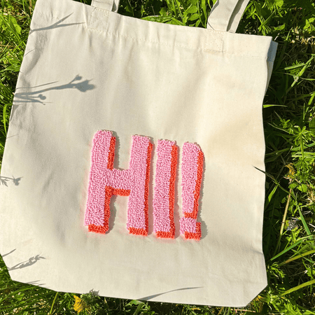 Hi! punch needle bag pattern sheet