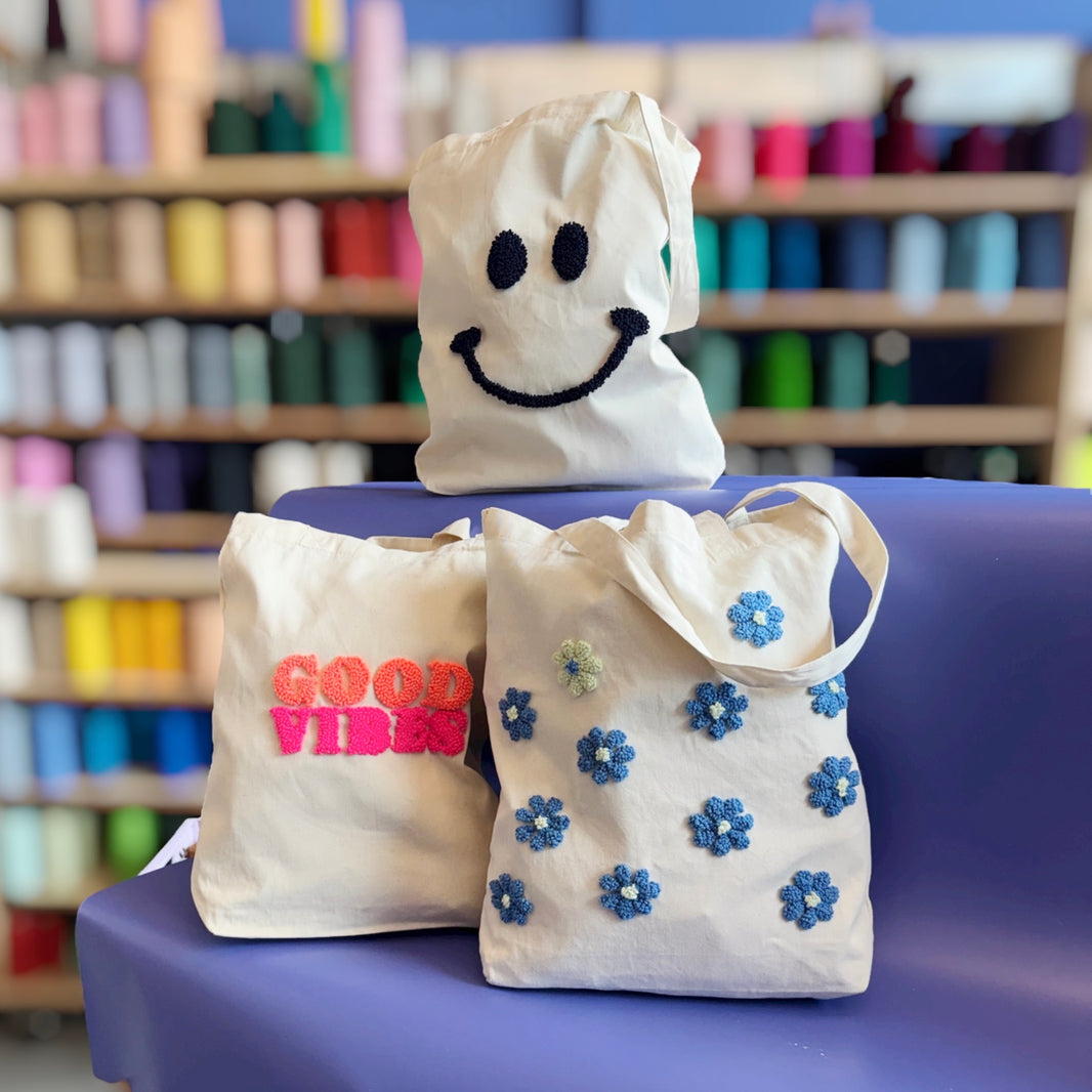 Tote bag from the punch needle workshop