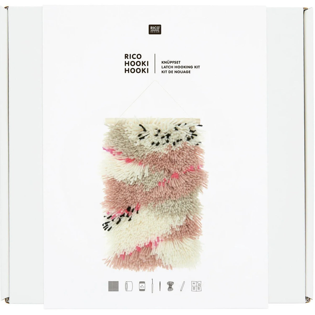 Knüpfteppich-Set, Motiv Neon-Landschaft, von Rico Design