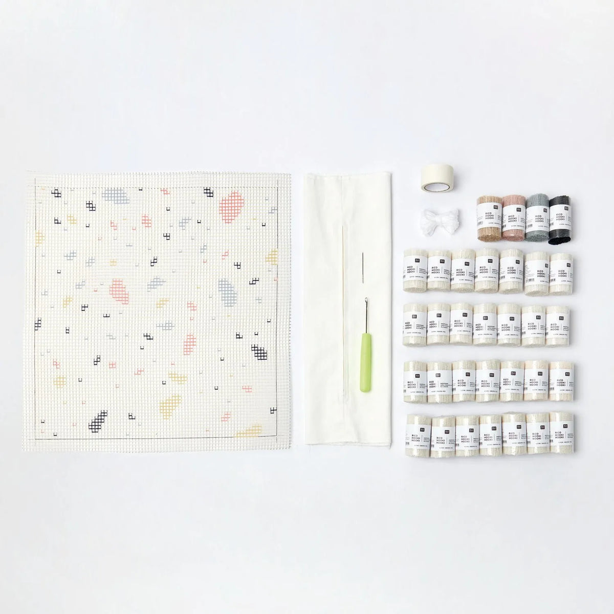 Knüpfteppich-Set, Motiv Terrazzo-Kissen, von Rico Design