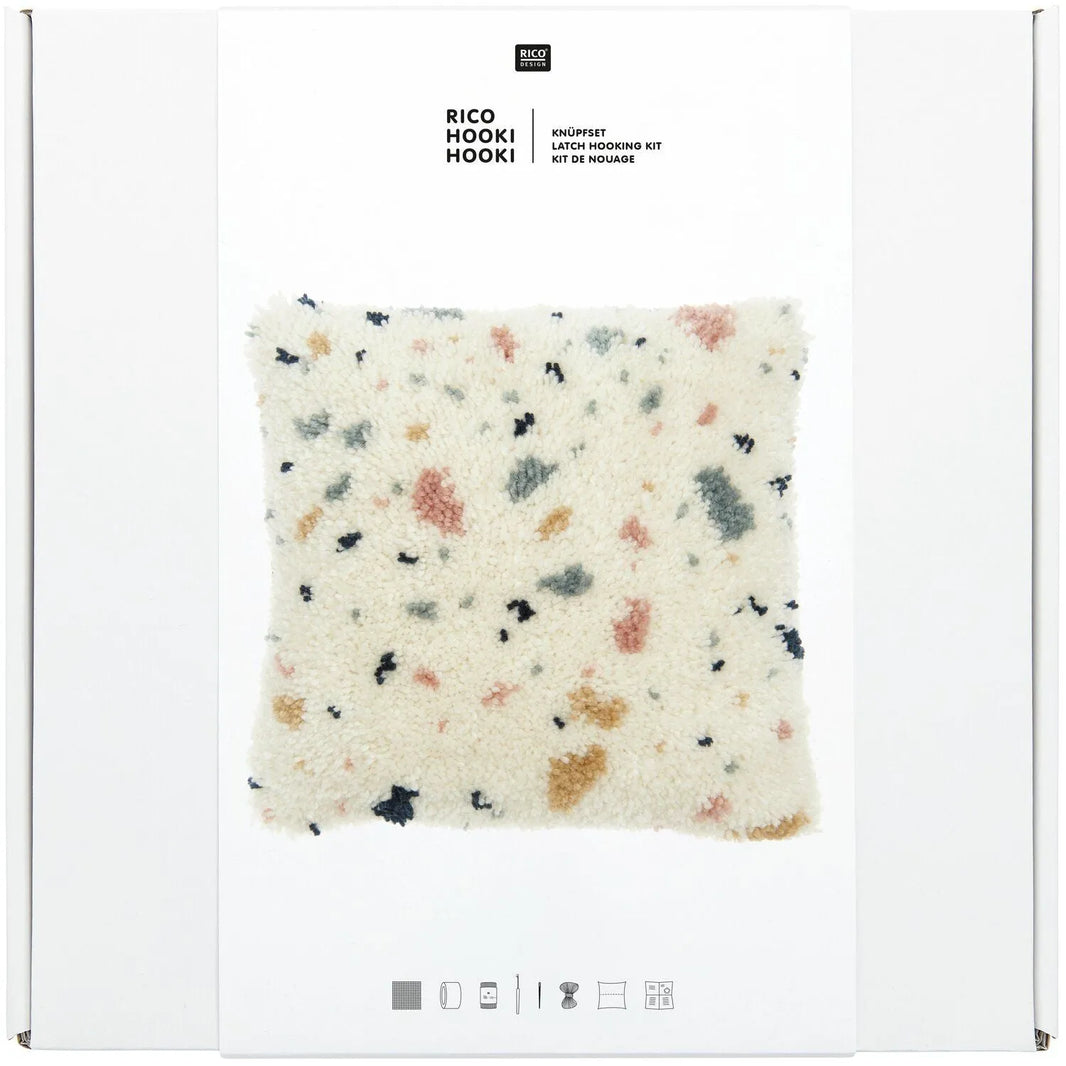 Knüpfteppich-Set, Motiv Terrazzo-Kissen, von Rico Design