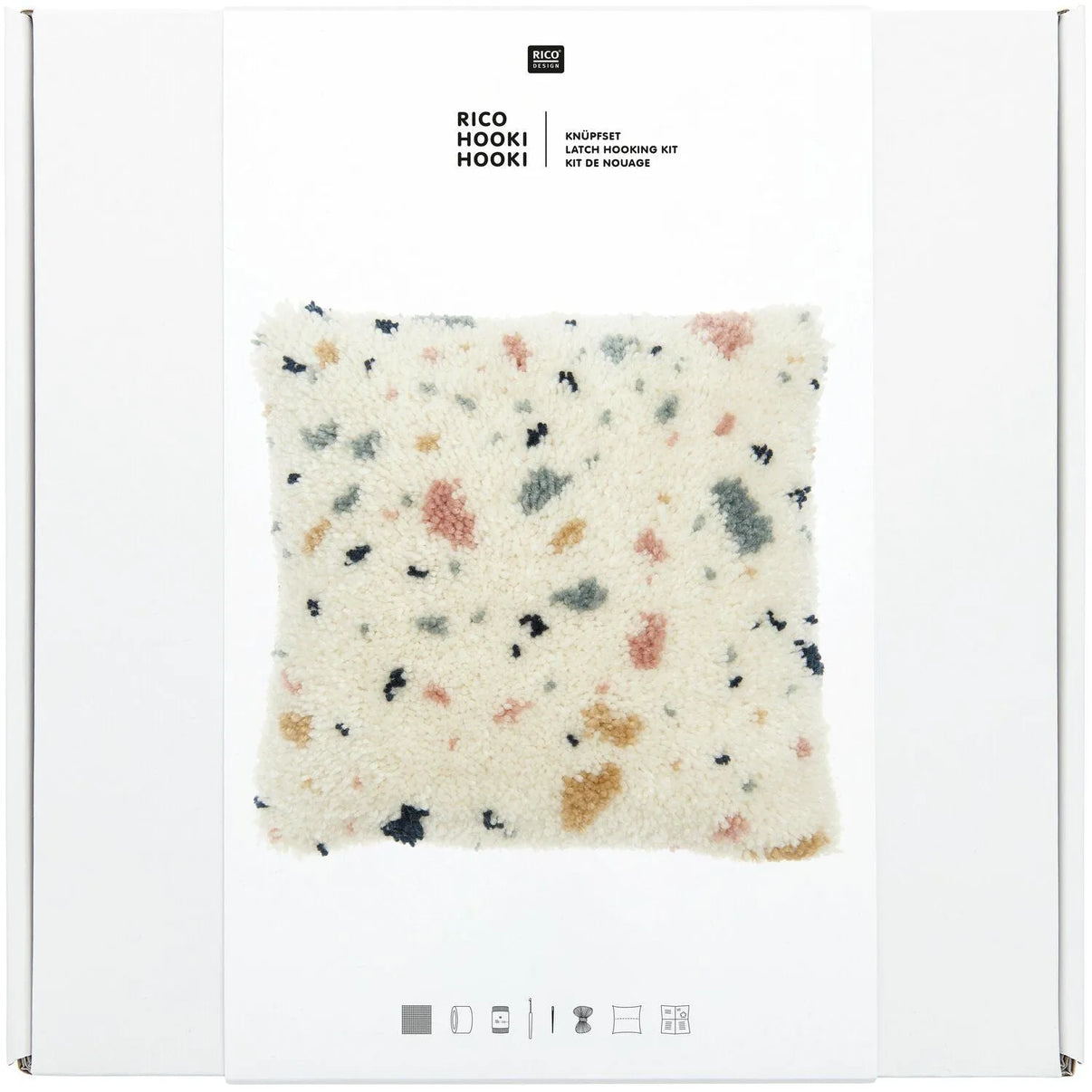 Knüpfteppich-Set, Motiv Terrazzo-Kissen, von Rico Design