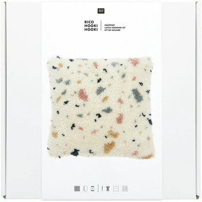 Knüpfteppich-Set, Motiv Terrazzo-Kissen, von Rico Design