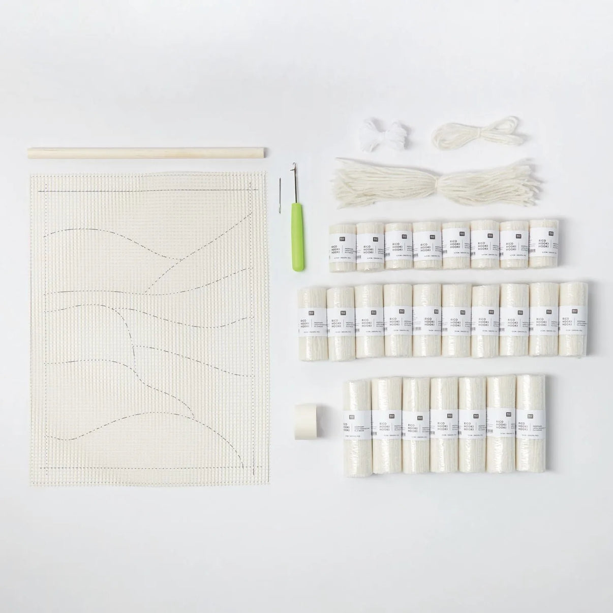 Knüpfteppich-Set, Motiv weisse Landschaft, von Rico Design