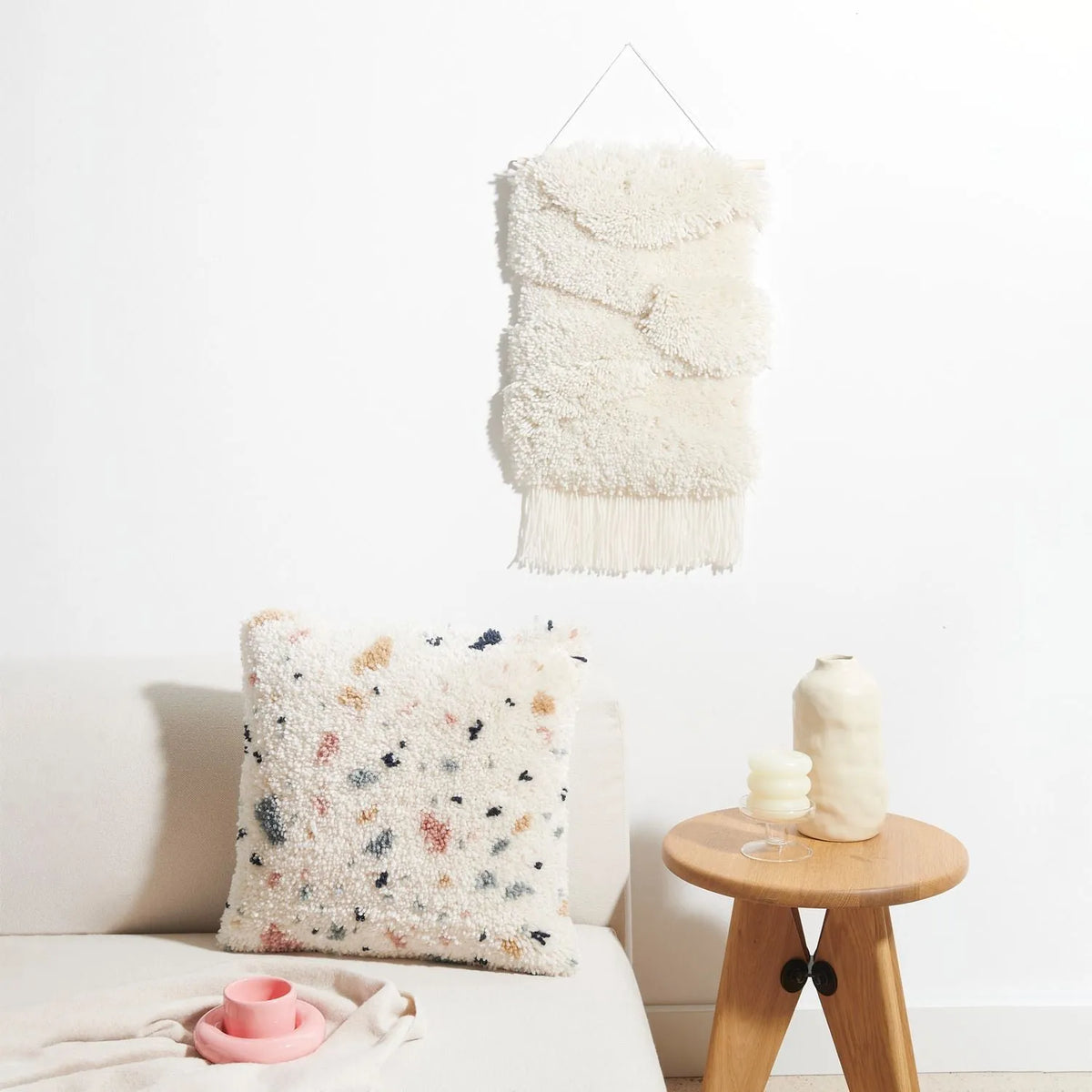 Knüpfteppich-Set, Motiv weisse Landschaft, von Rico Design