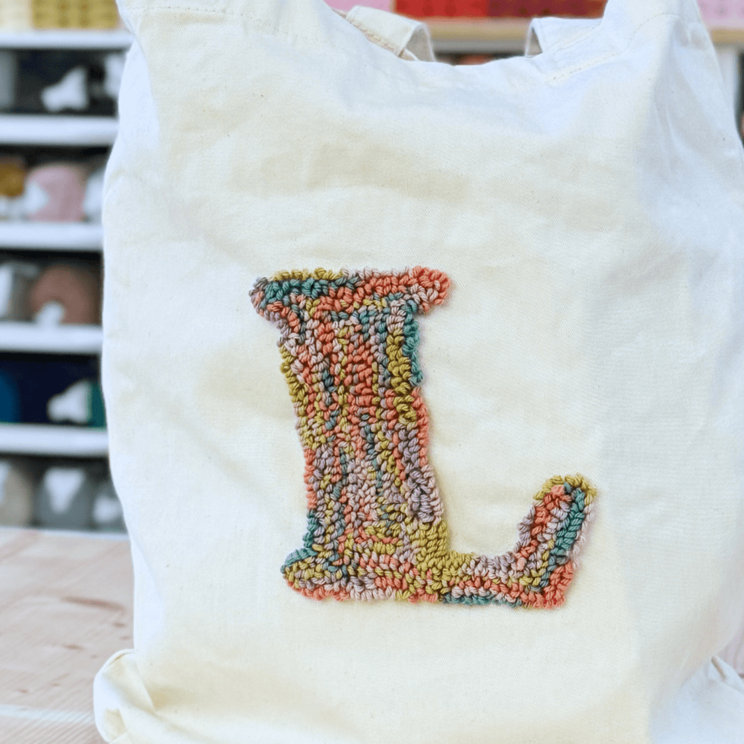 Letter punch needle bag pattern sheet