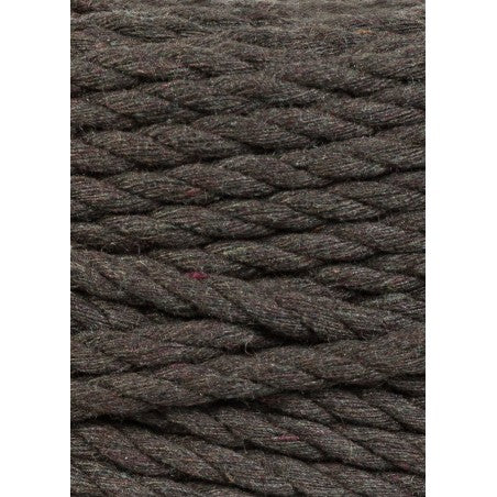 Bobbiny 3-ply macramé rope, 5mm and 100m, in espresso brown