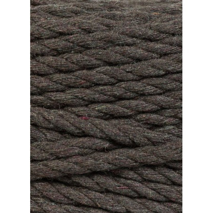 Bobbiny 3-ply macramé rope, 5mm and 100m, in espresso brown