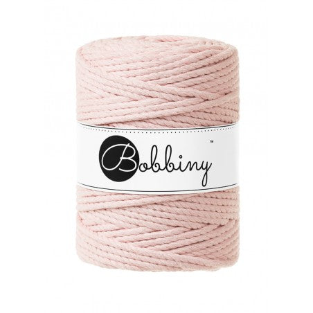 Bobbiny 3-ply macramé rope, 5mm and 100m, in pine green