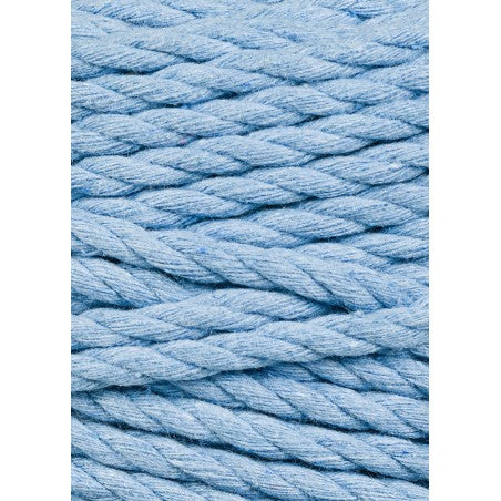 Bobbiny 3-ply macramé rope, 5mm and 100m, in perfect blue
