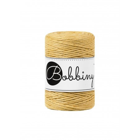 Bobbiny macramé cotton cord, 1.5mm and 100m, in honey