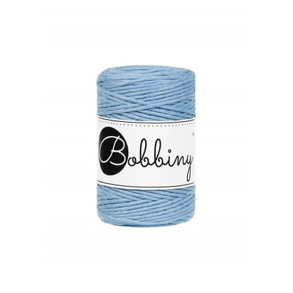 Bobbiny macramé cotton cord, 1.5mm and 100m, in perfect blue