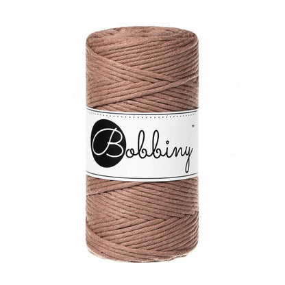 Bobbiny macramé cotton cord, 3mm and 100m, in mocha mousse