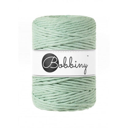 Bobbiny macramé cotton cord, 5mm and 100m, in aloe green