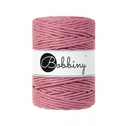 Bobbiny macramé cotton cord, 5mm and 100m, in blossom pink