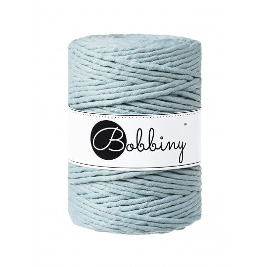 Bobbiny macramé cotton cord, 5mm and 100m, in misty grey