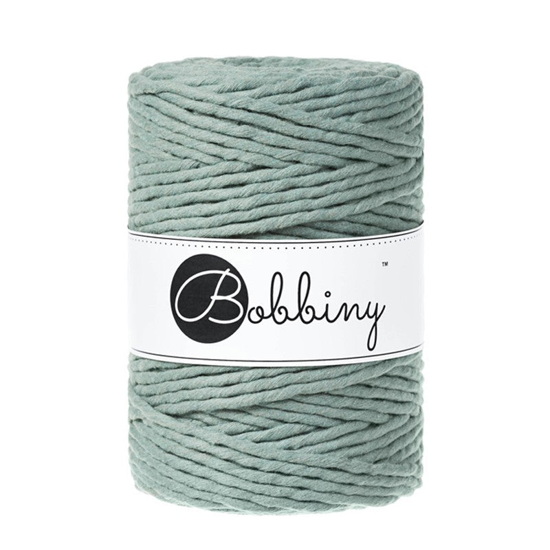 Bobbiny macramé cotton cord, 5mm and 100m, in laurel green