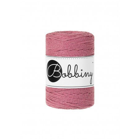 Bobbiny macramé rope, 1.5mm and 100m, in blossom pink