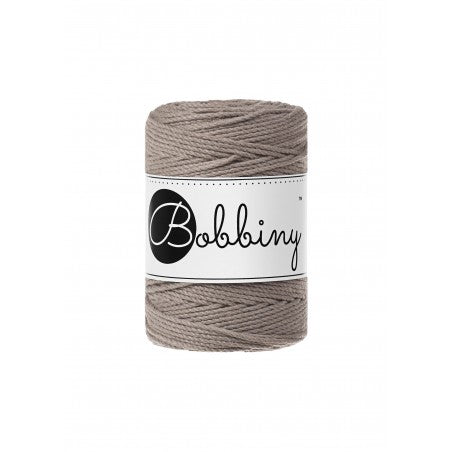 Bobbiny macramé rope, 1.5mm and 100m, in coffee brown