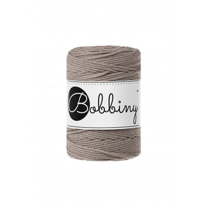 Bobbiny macramé rope, 1.5mm and 100m, in coffee brown