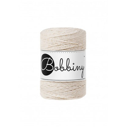 Bobbiny macramé rope, 1.5mm and 100m, in golden natural