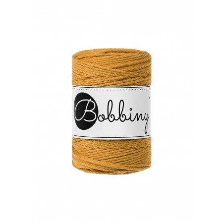 Bobbiny macramé rope, 1.5mm and 100m, in mustard