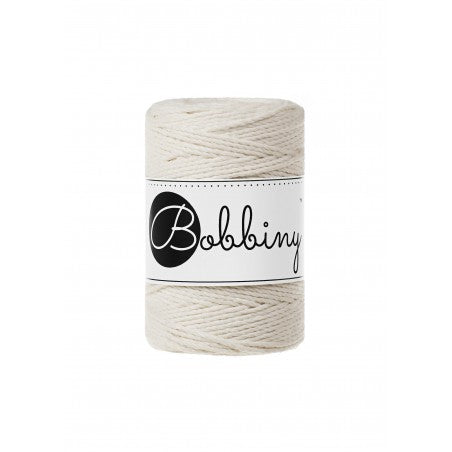 Bobbiny macramé rope, 1.5mm and 100m, in natural