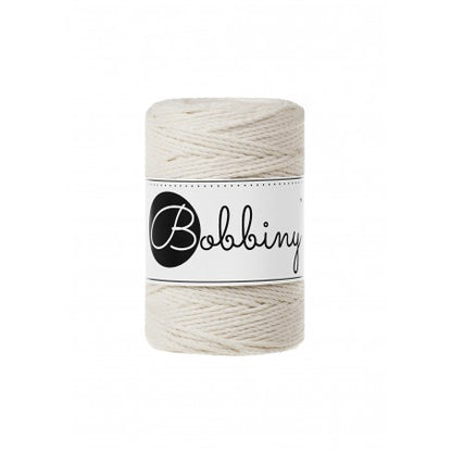 Bobbiny macramé rope, 1.5mm and 100m, in natural