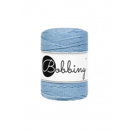 Bobbiny macramé rope, 1.5mm and 100m, in perfect blue