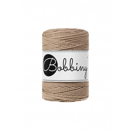 Bobbiny macramé rope, 1.5mm and 100m, in sand