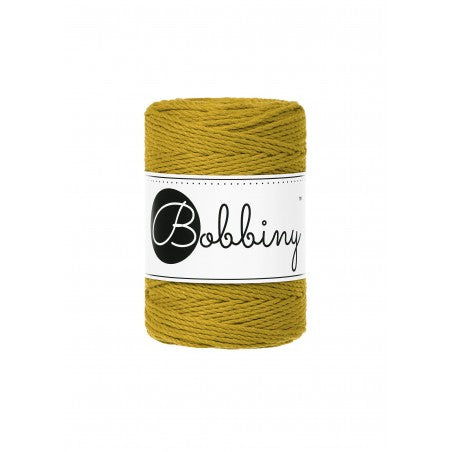 Bobbiny macramé rope, 1.5mm and 100m, in spicy yellow