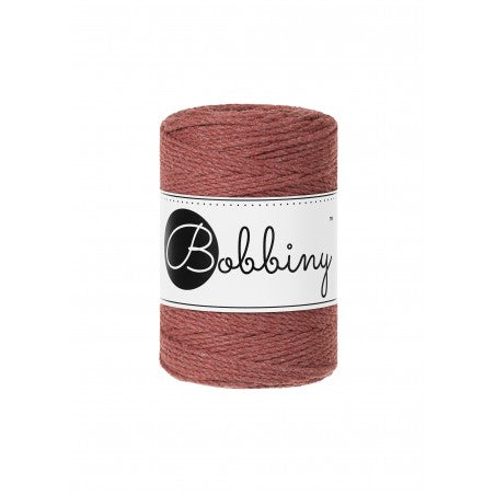 Bobbiny macramé rope, 1.5mm and 100m, in sunset orange