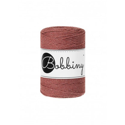 Bobbiny macramé rope, 1.5mm and 100m, in sunset orange