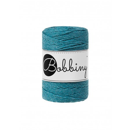 Bobbiny macramé rope, 1.5mm and 100m, in teal