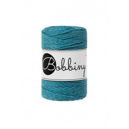 Bobbiny macramé rope, 1.5mm and 100m, in teal