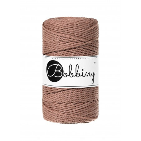 Bobbiny 3-fach Makramee-Schnur, 3mm und 100m, in Mocha Mousse