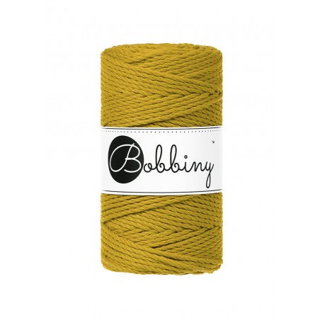 Bobbiny 3-fach Makramee-Schnur, 3mm und 100m, in Spicy Yellow