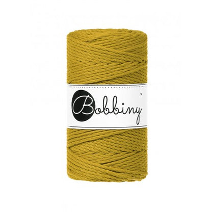 Bobbiny 3-fach Makramee-Schnur, 3mm und 100m, in Spicy Yellow