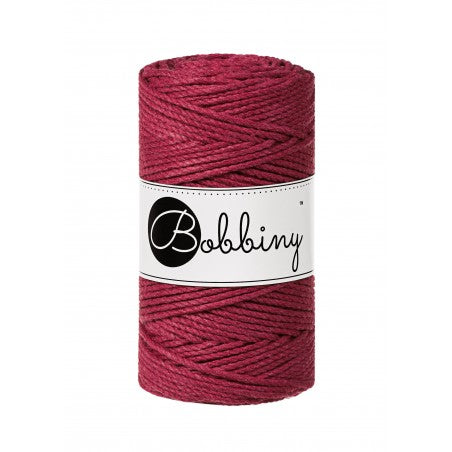 Bobbiny 3-fach Makramee-Schnur, 3mm und 100m, in Wine Red