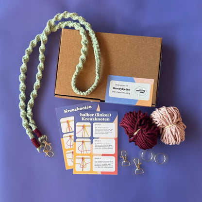 Craftinglove Makramee-Handykette-Set in Flechtkordel