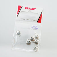 6er-Pack echte, versilberte Metall-Smiley-Charms zum Tufting und für Bastelprojekte